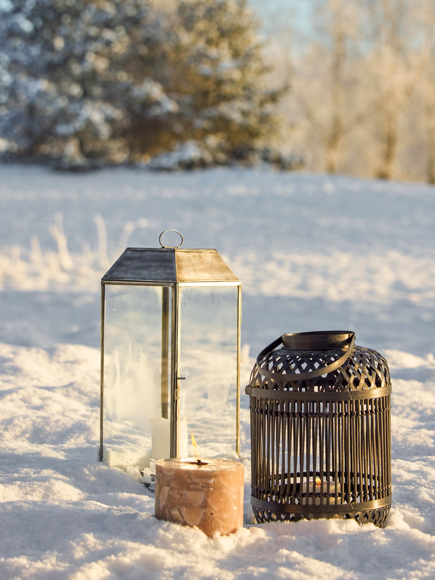 Black Bamboo Lantern