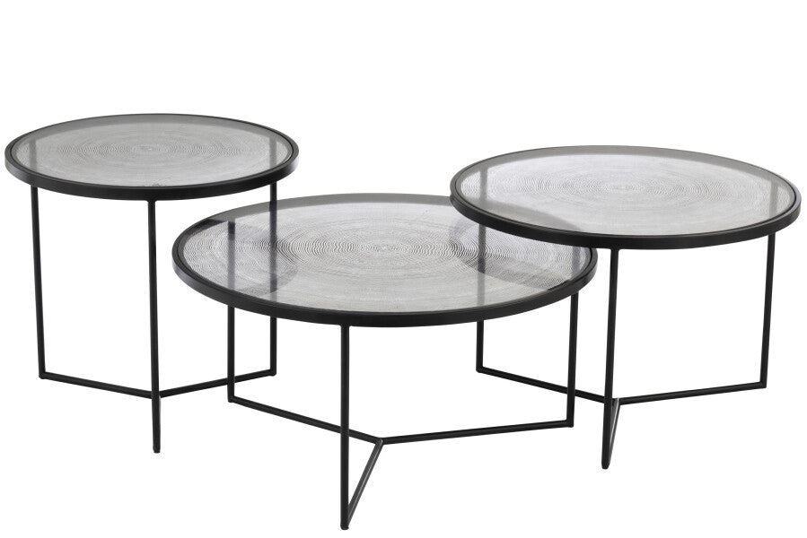 Metal Round Side Tables Set