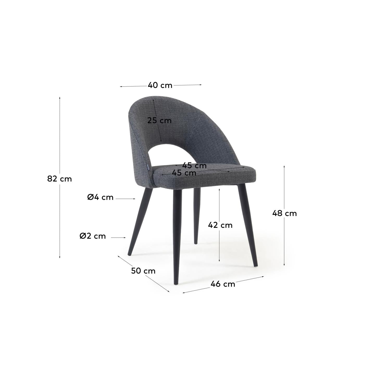 Chair W/ Black Steel Legs