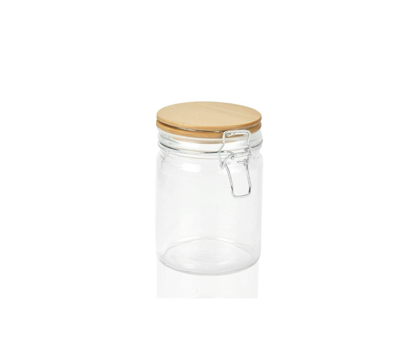 Glass Canister W/ Wooden Lid