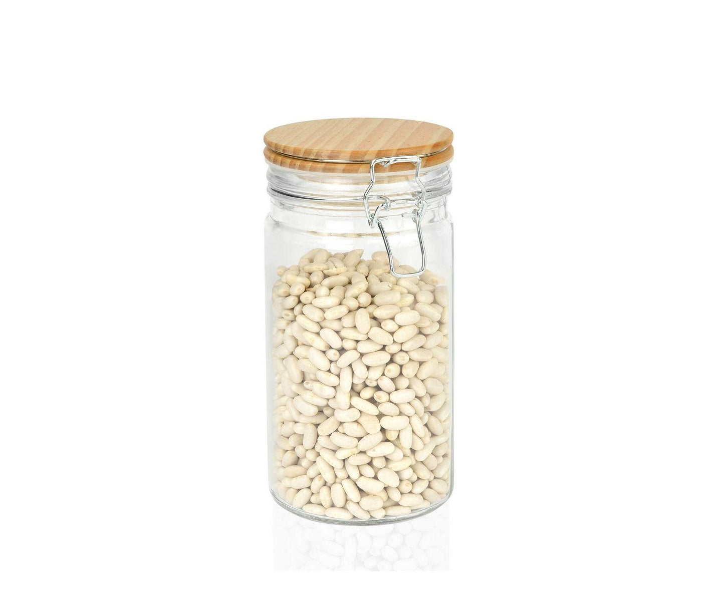 Glass Canister W/ Wooden Lid