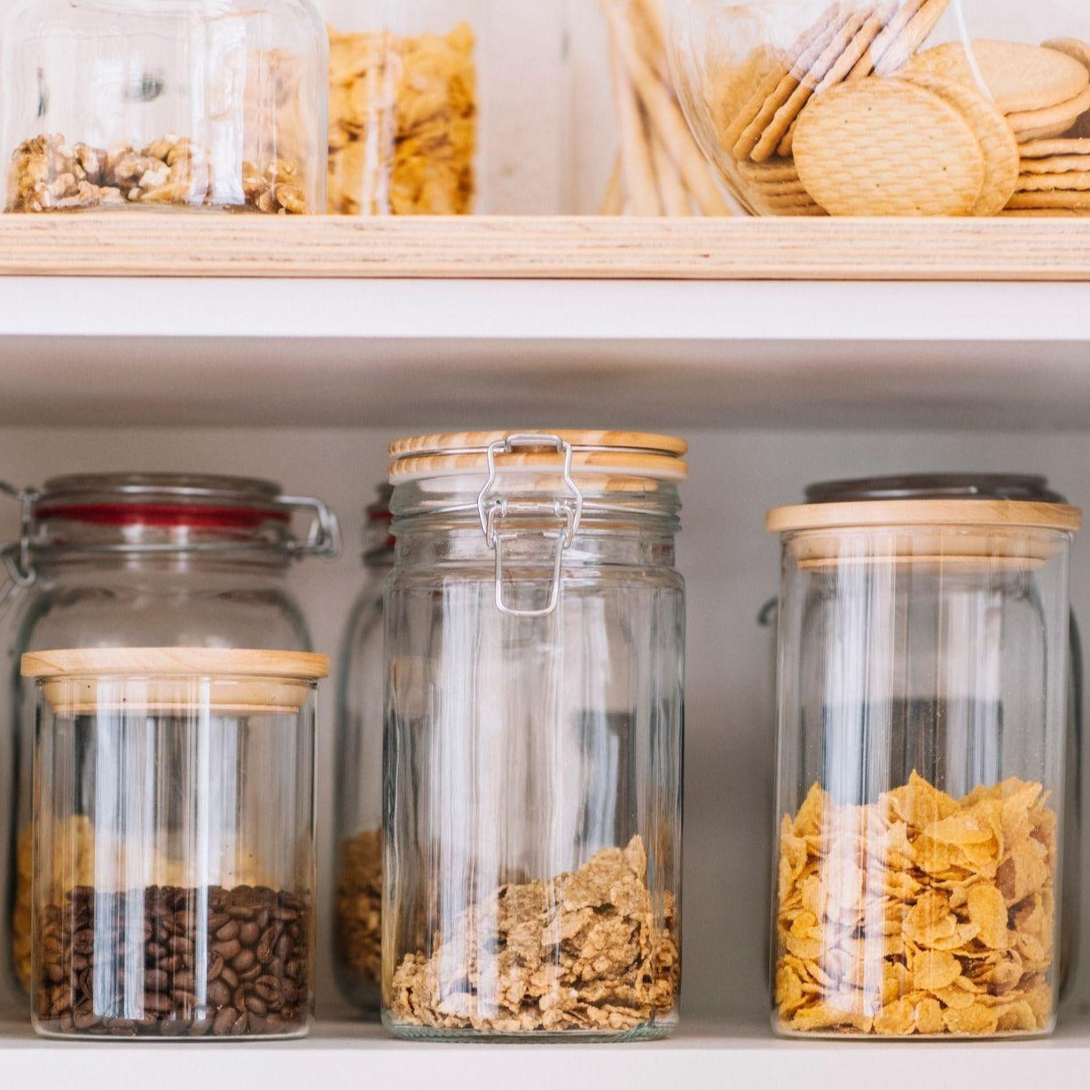 Glass Canister W/ Wooden Lid