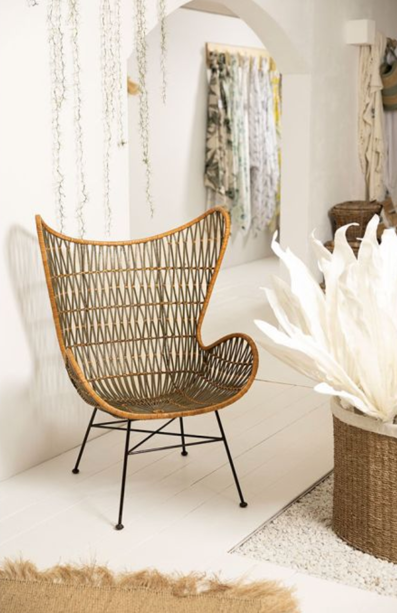 Nature + Kaki Rattan Armchair