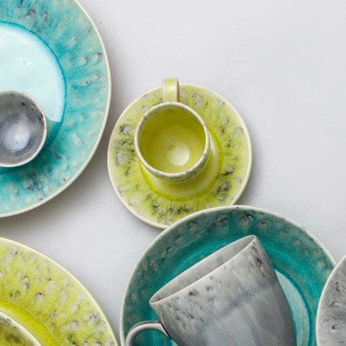 Ceramic Coffee Cup & Saucer Set (x6)