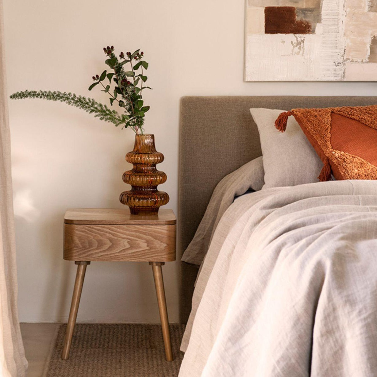 Pine Wood Nightstand