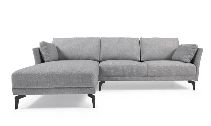 Grey Fabric Sofa W/ Chaise Longue