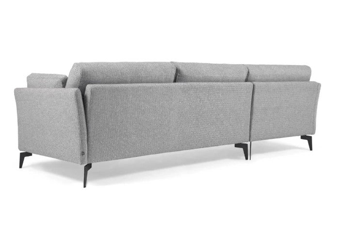 Grey Fabric Sofa W/ Chaise Longue