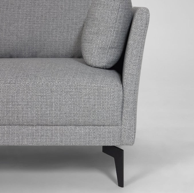 Grey Fabric Sofa W/ Chaise Longue