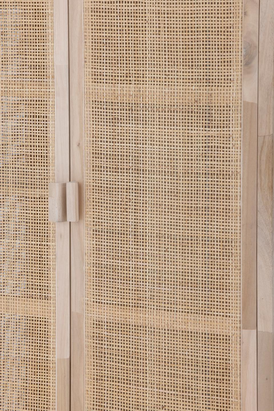 Wood Clothes Cabinet W / Jute Doors