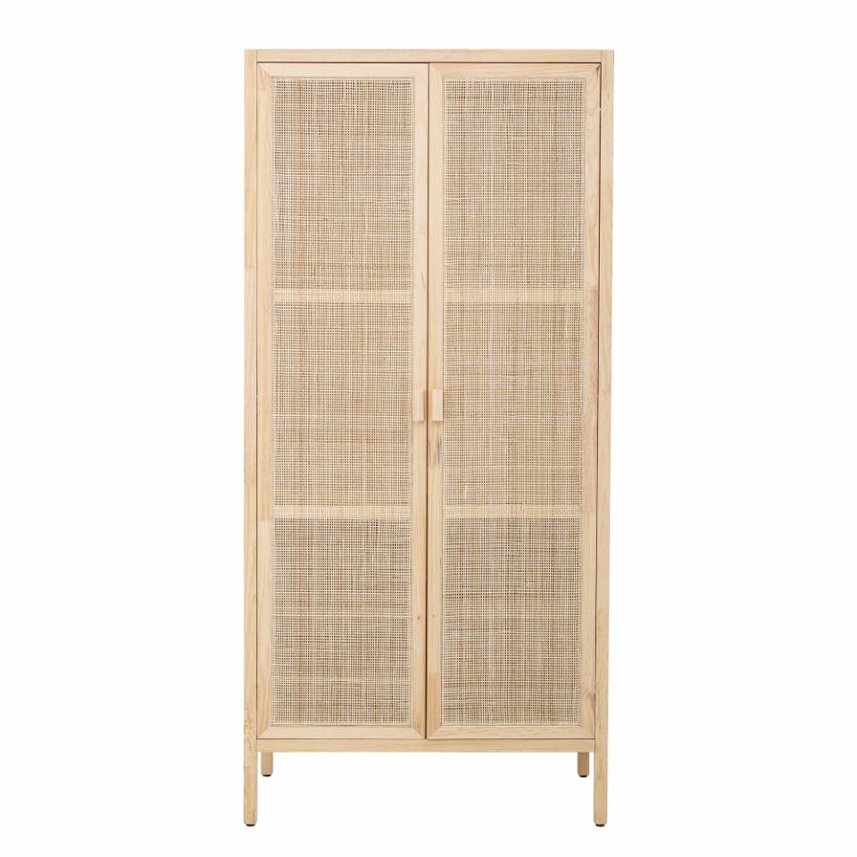 Wood Clothes Cabinet W / Jute Doors