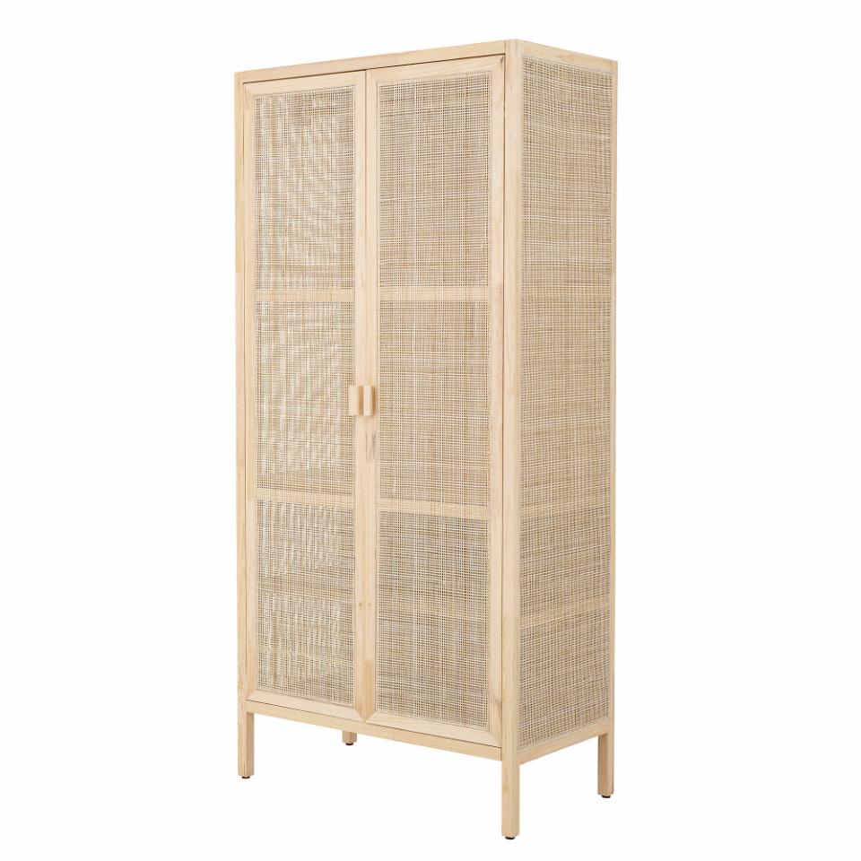 Wood Clothes Cabinet W / Jute Doors