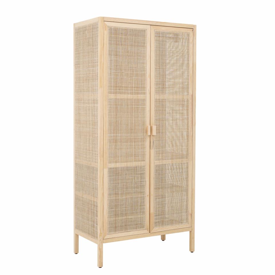 Wood Clothes Cabinet W / Jute Doors