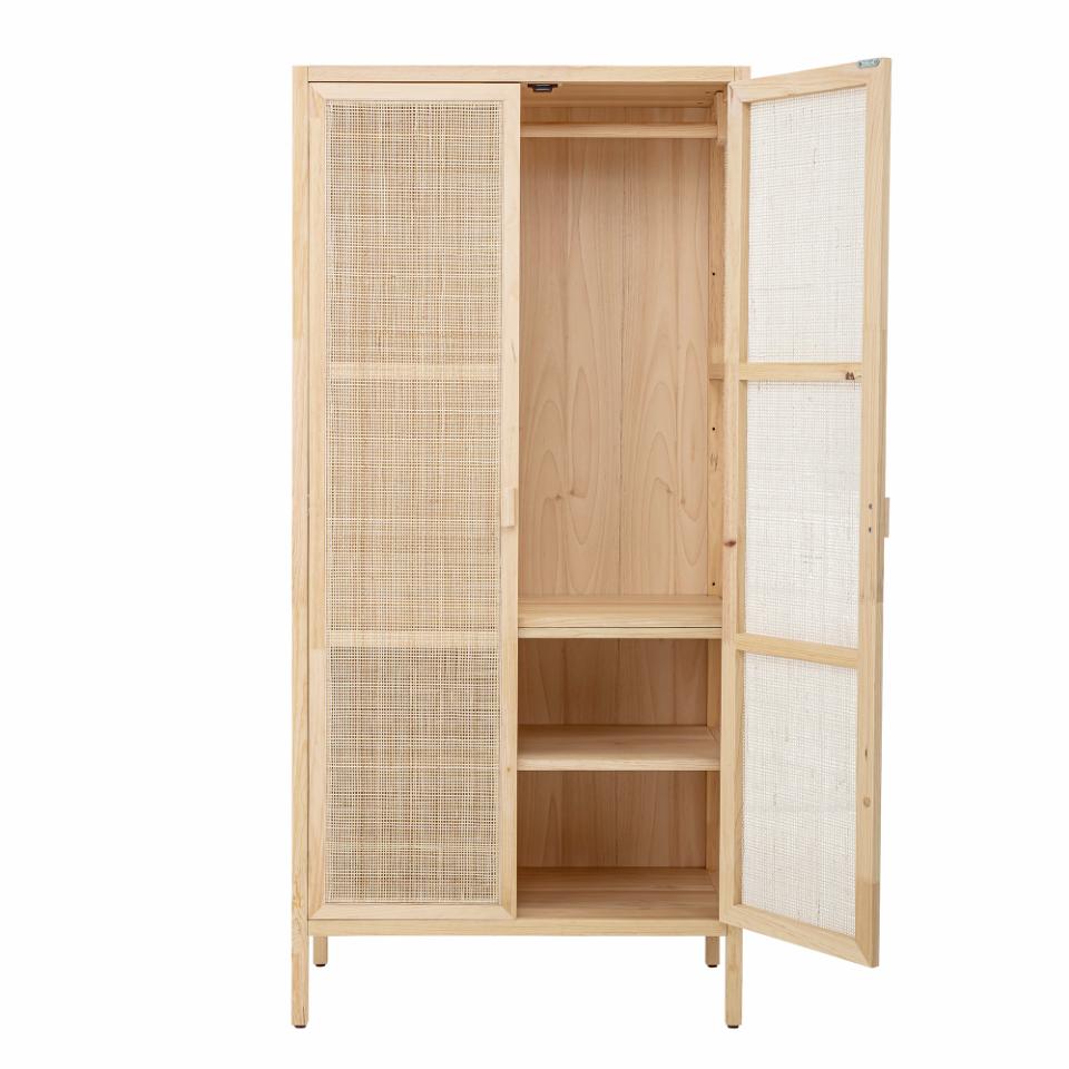 Wood Clothes Cabinet W / Jute Doors