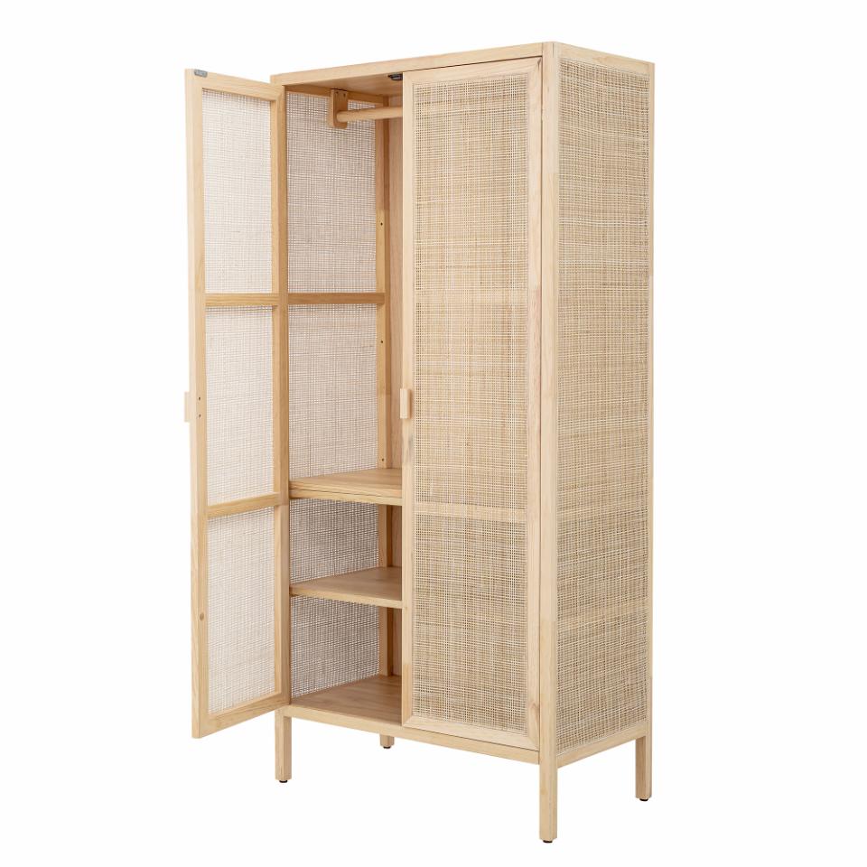 Wood Clothes Cabinet W / Jute Doors