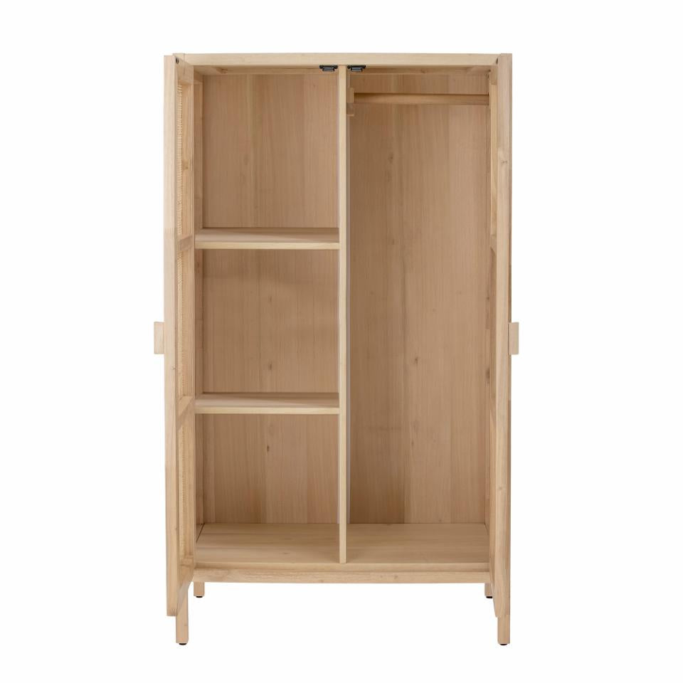 Wood Clothes Cabinet W / Jute Doors