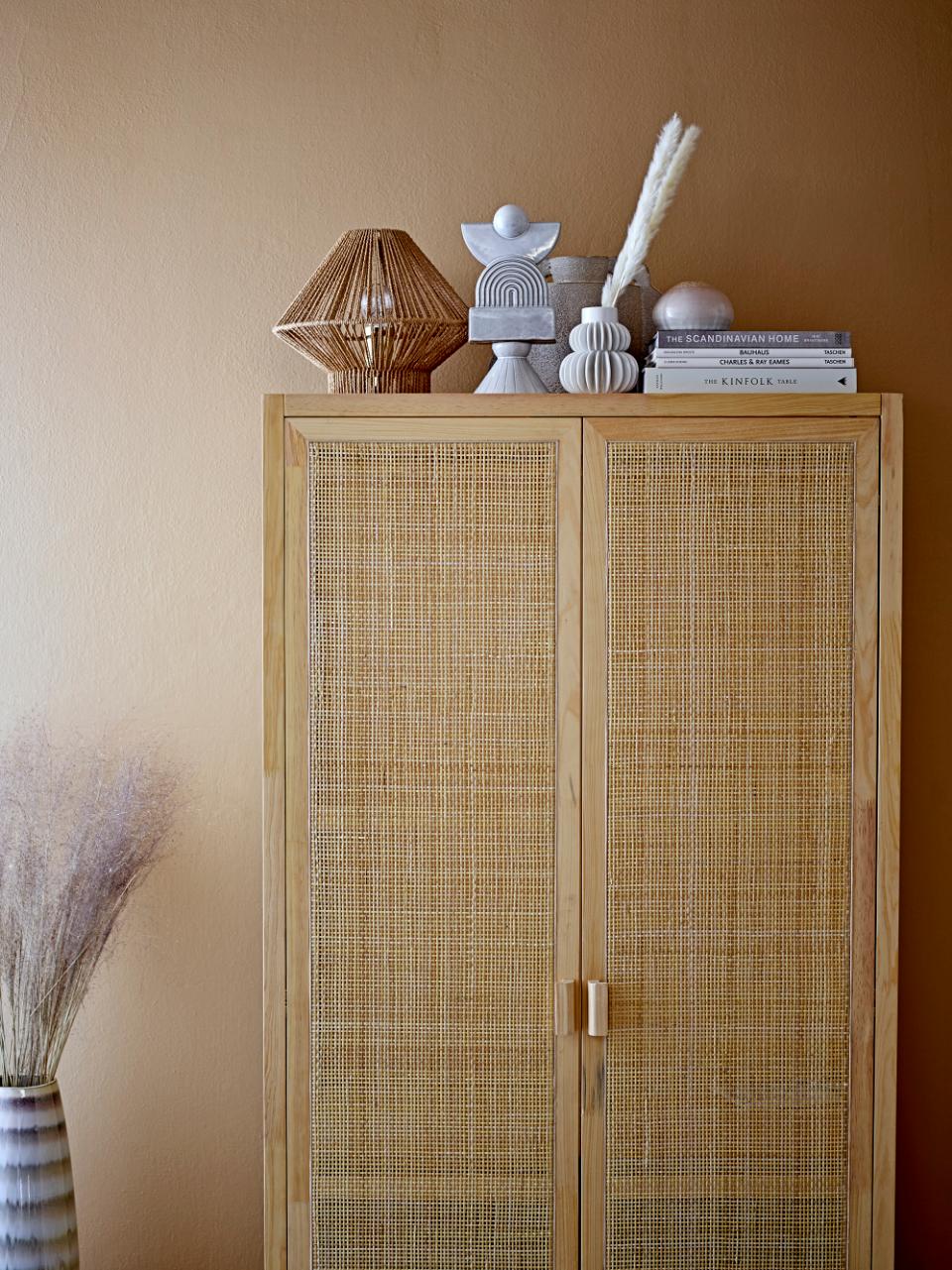 Wood Clothes Cabinet W / Jute Doors