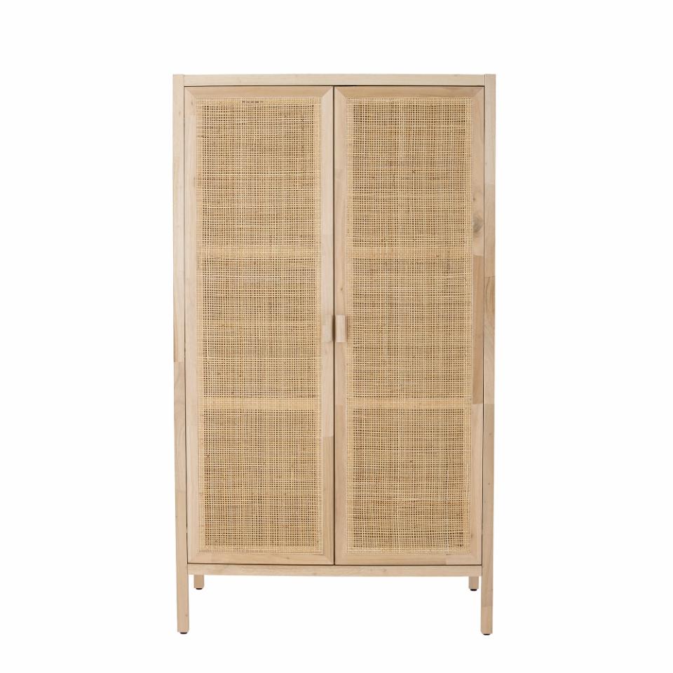 Wood Clothes Cabinet W / Jute Doors