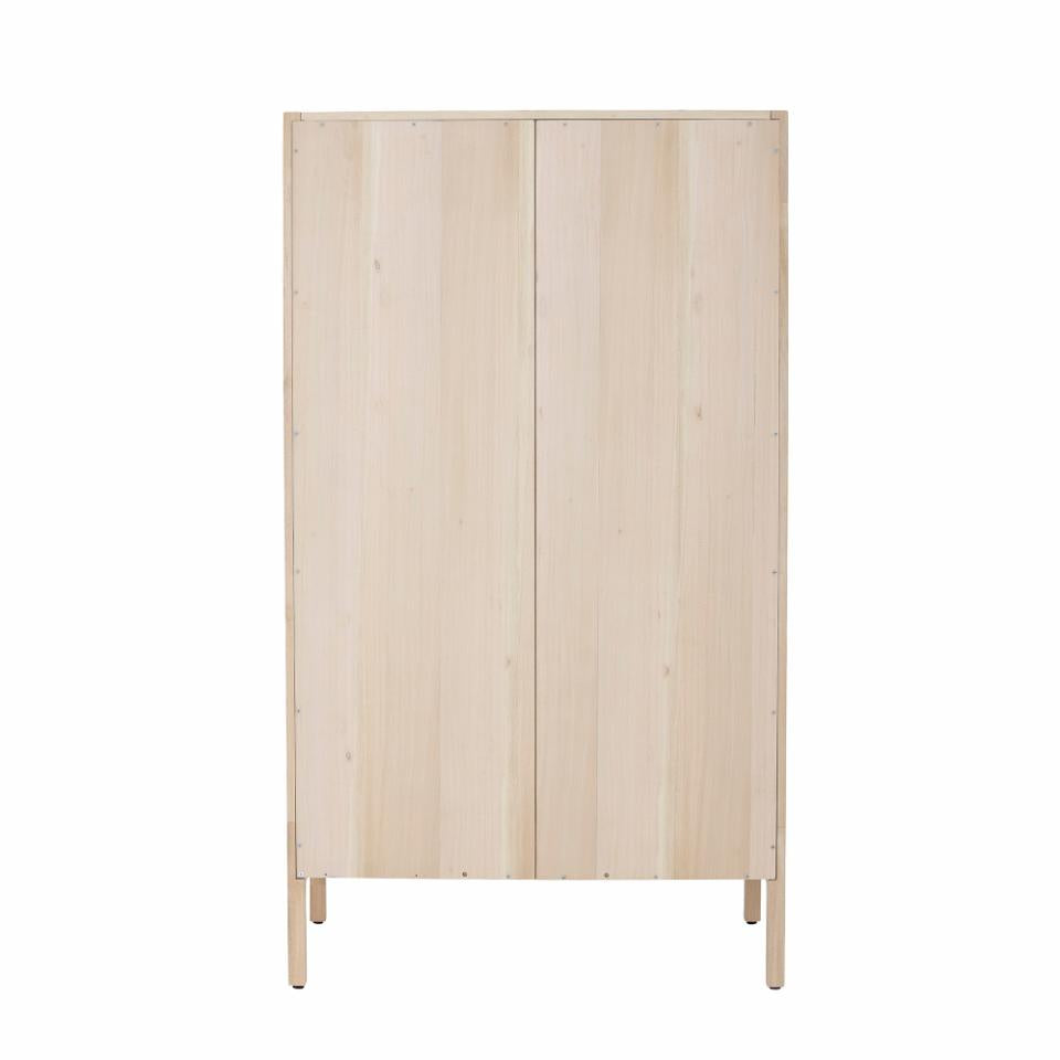 Wood Clothes Cabinet W / Jute Doors