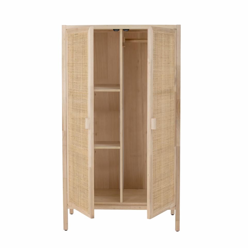 Wood Clothes Cabinet W / Jute Doors