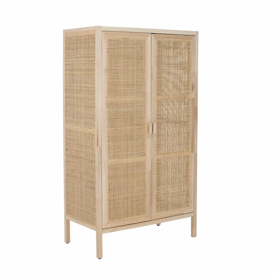 Wood Clothes Cabinet W / Jute Doors