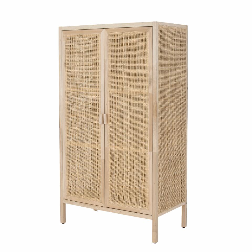 Wood Clothes Cabinet W / Jute Doors