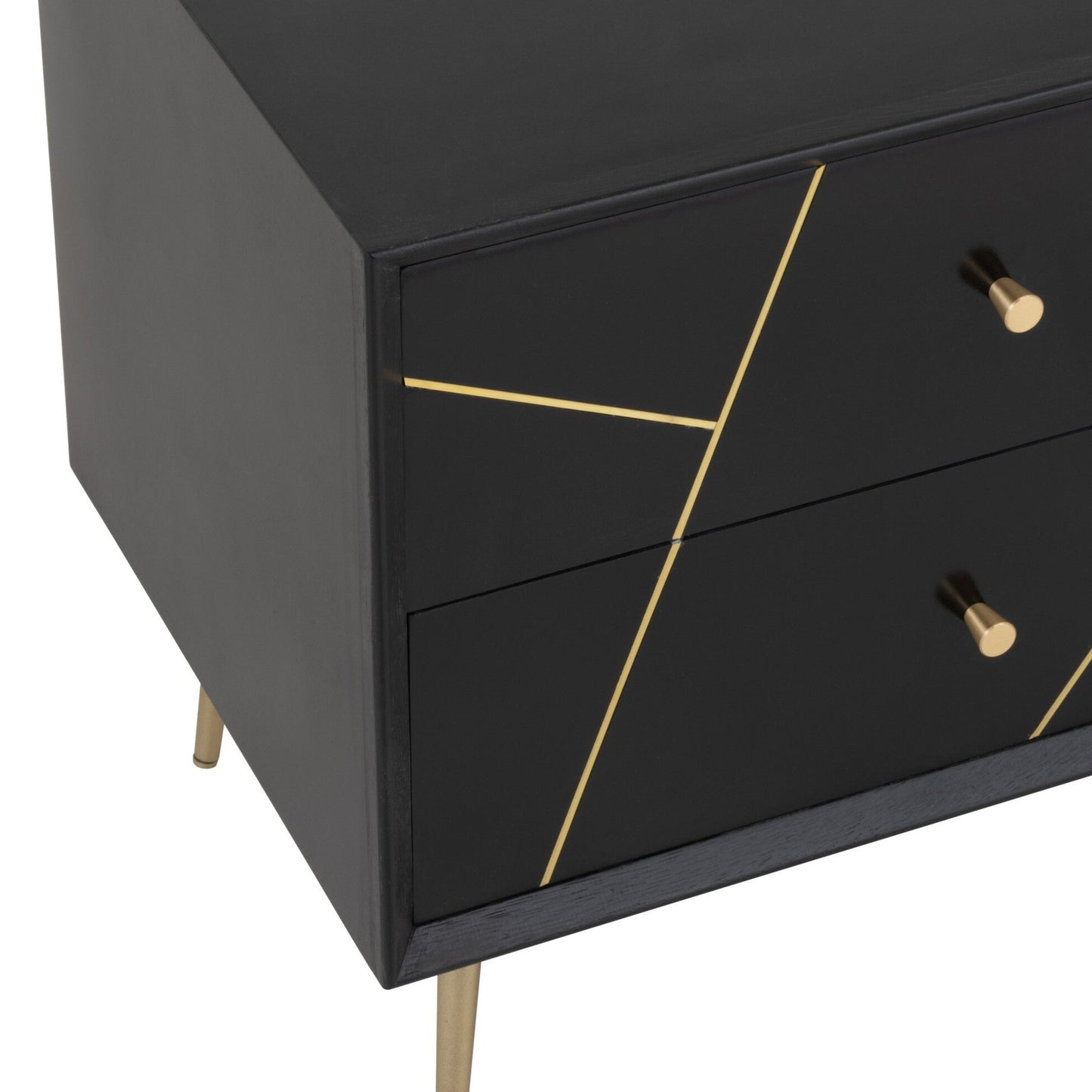 Black Wood Nightstand