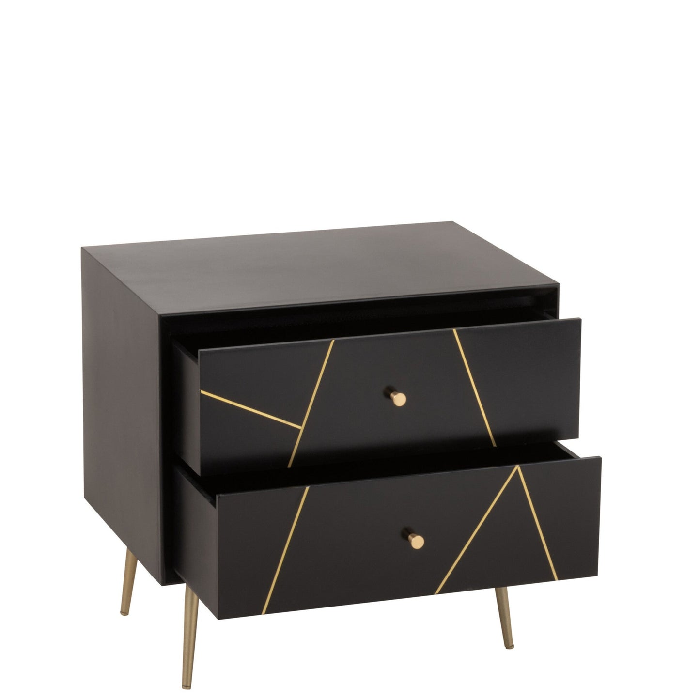 Black Wood Nightstand