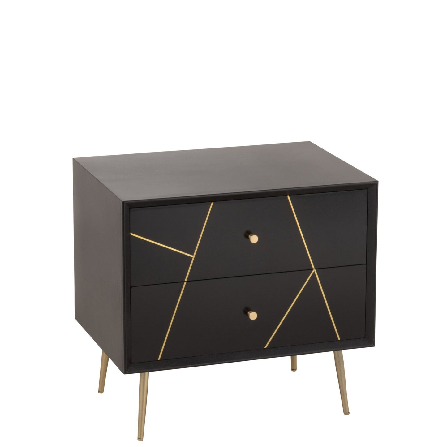 Black Wood Nightstand