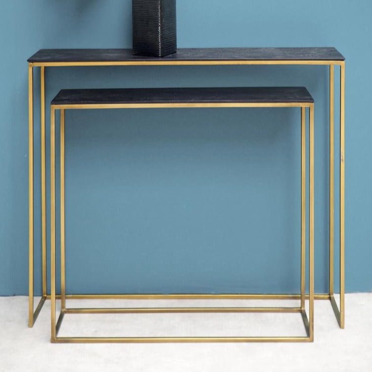 Gold Iron Console Table Set (x2)