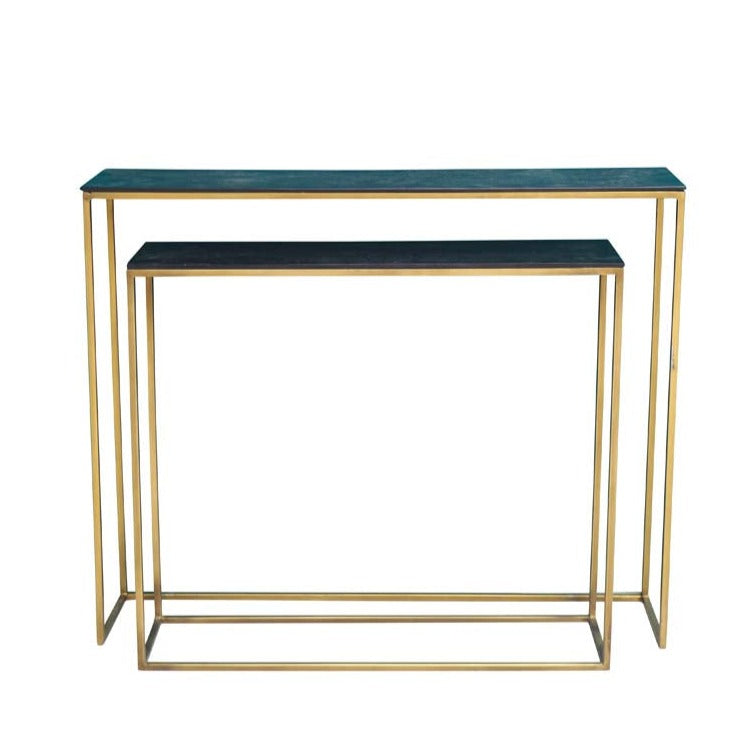 Gold Iron Console Table Set (x2)