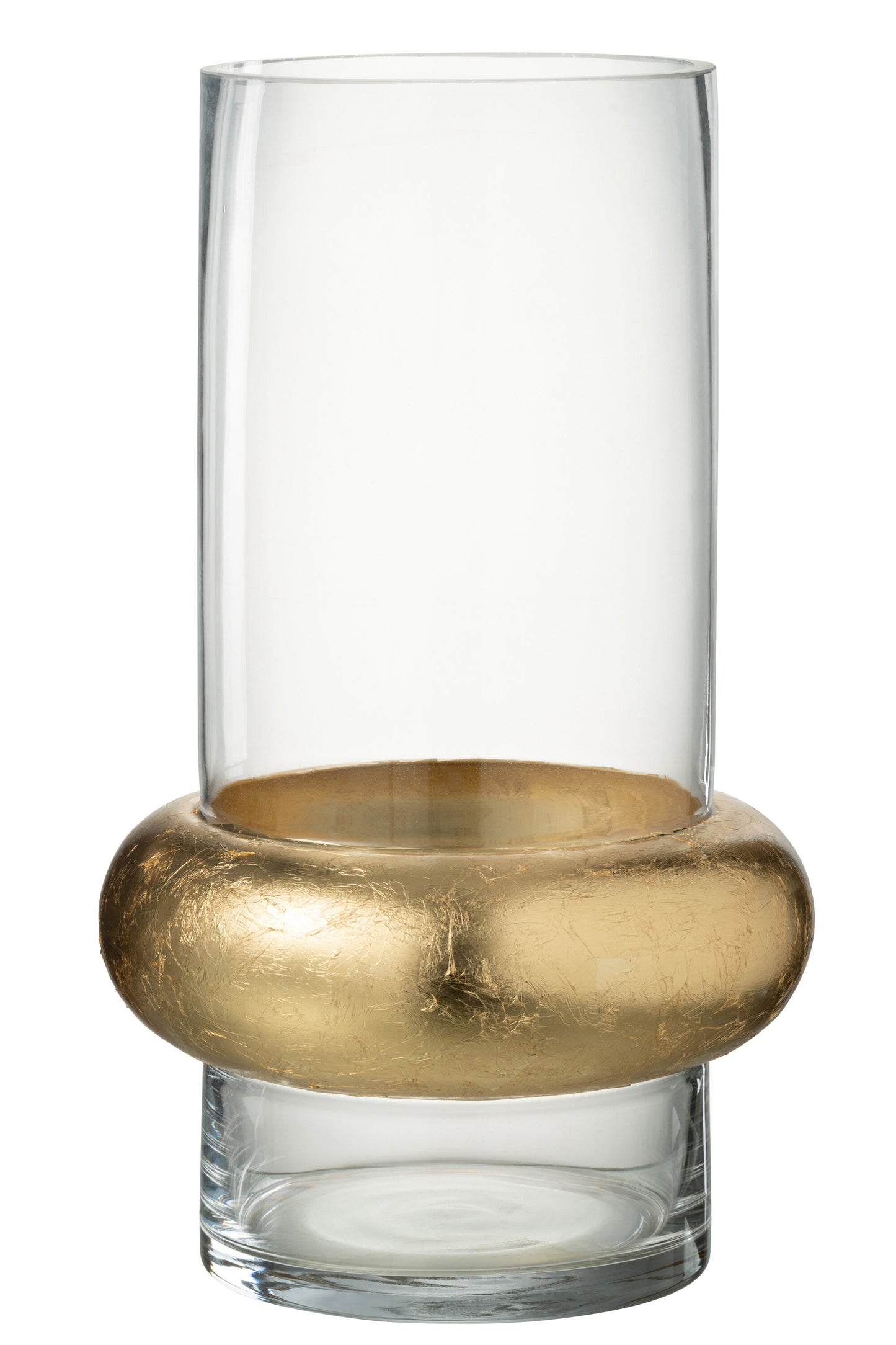 Glass Vase W/ Gold Ring