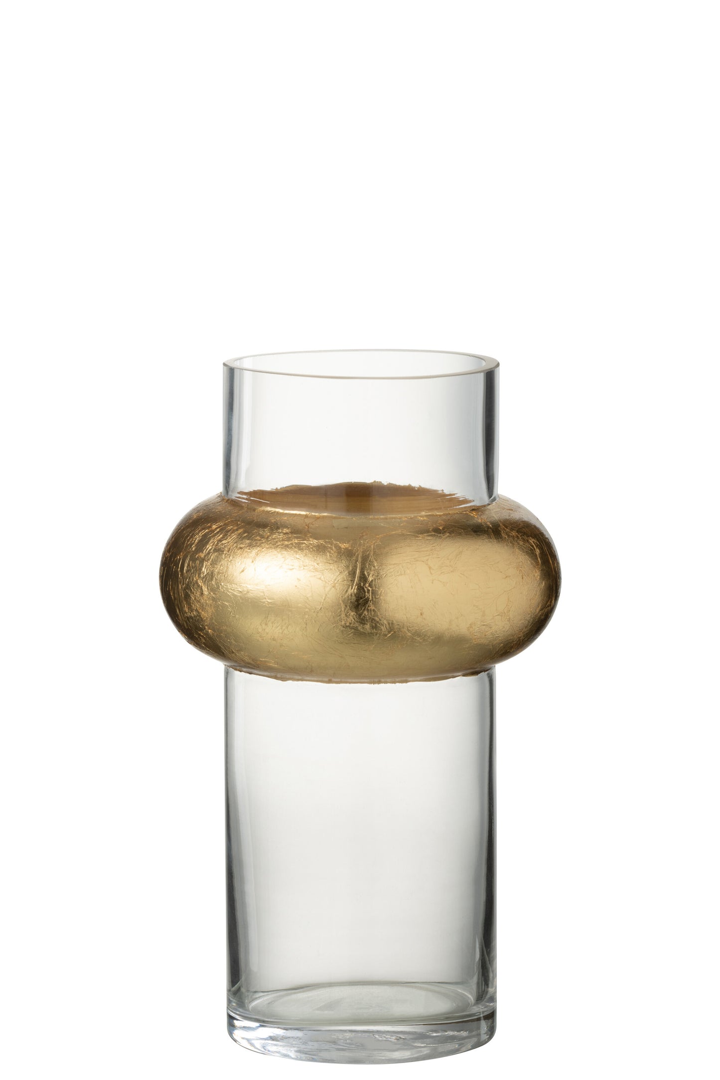 Glass Vase W/ Gold Ring