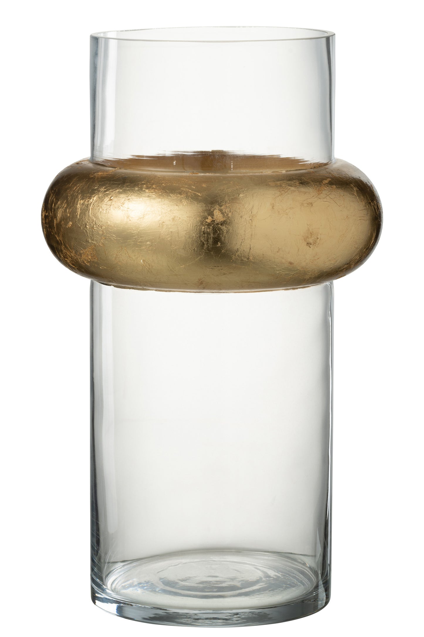 Glass Vase W/ Gold Ring