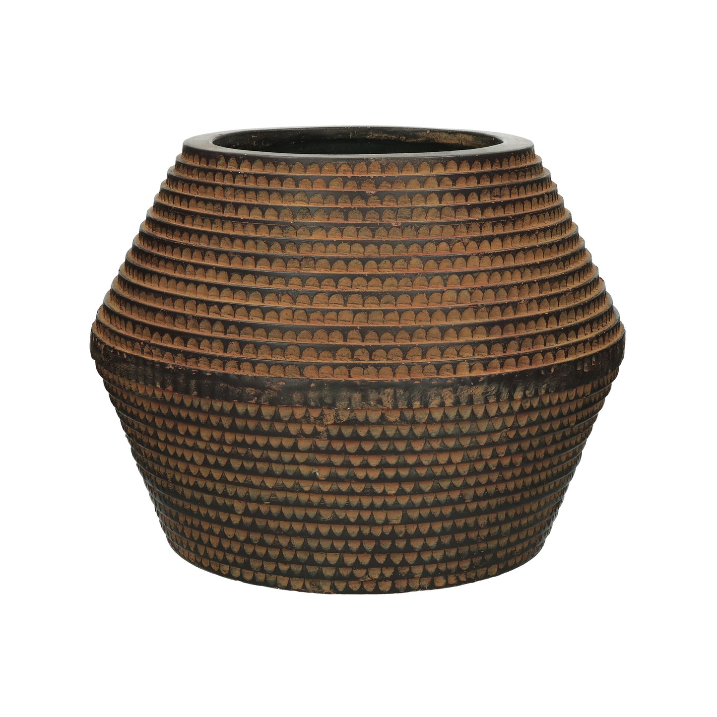 Brown Metal Flower Pot