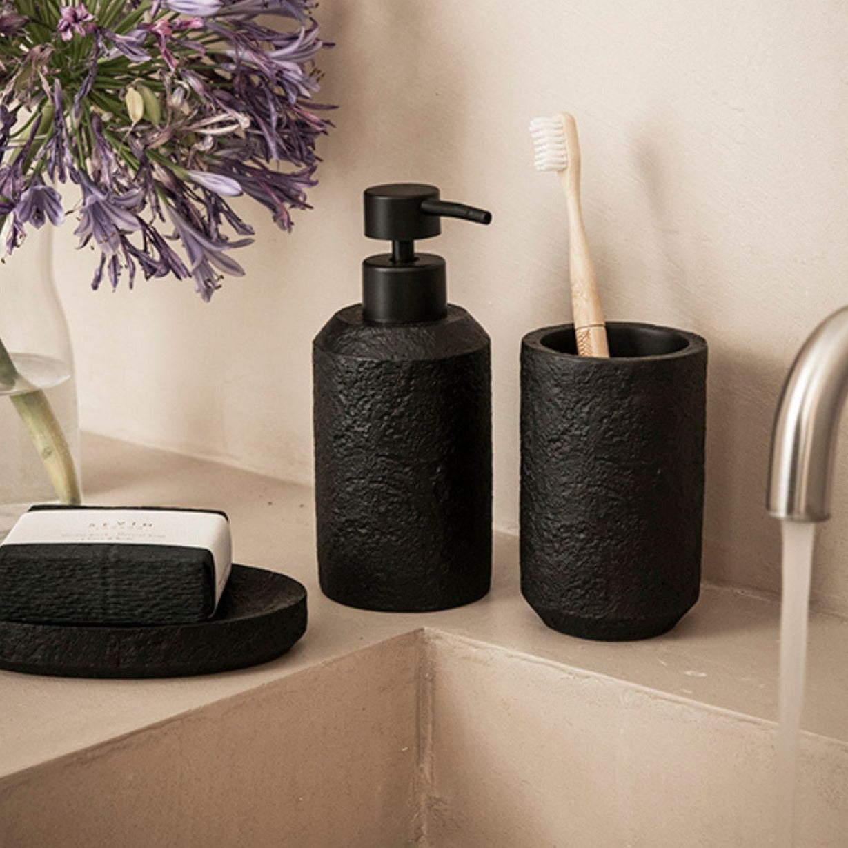 Black PVC Bathroom Dispenser