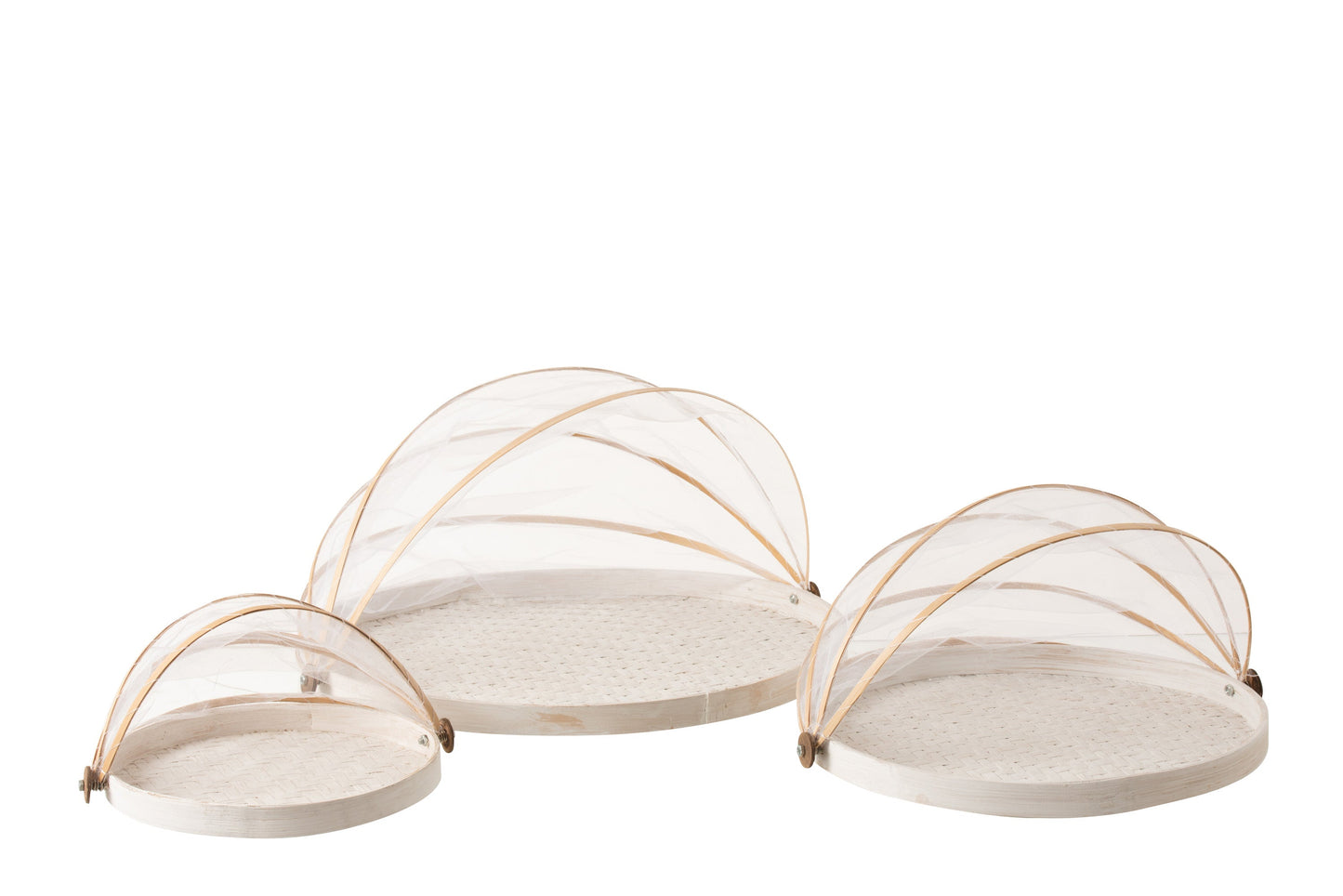 Bamboo Tray W/ Fly Cover Set (x3)