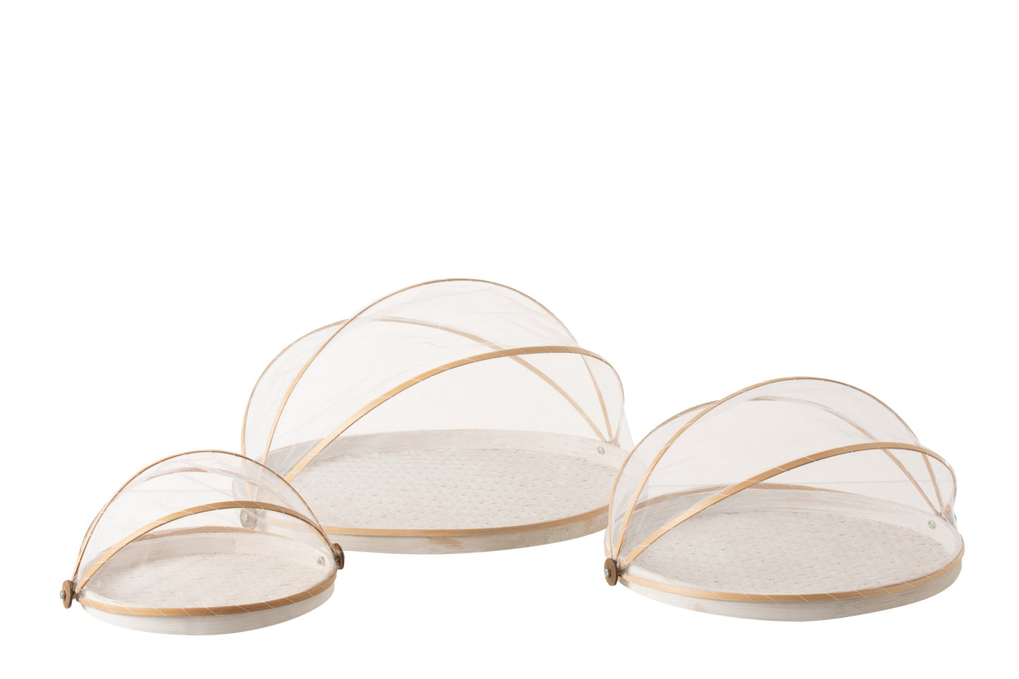 Bamboo Tray W/ Fly Cover Set (x3)