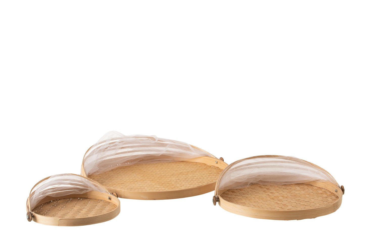Bamboo Tray W/ Fly Cover Set (x3)
