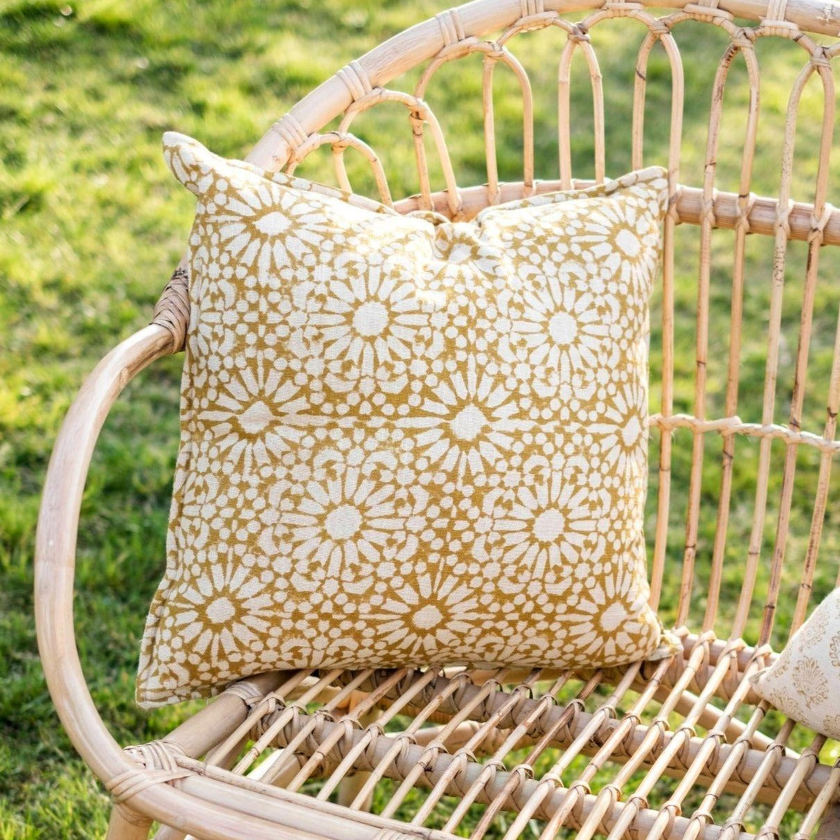 Beige Cotton Pillow W/ Filler