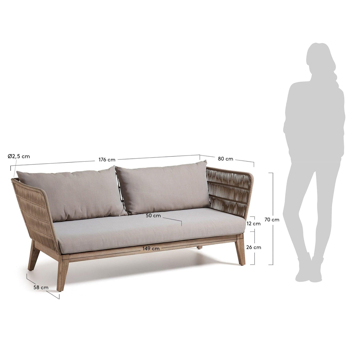 Beige Jute Sofa