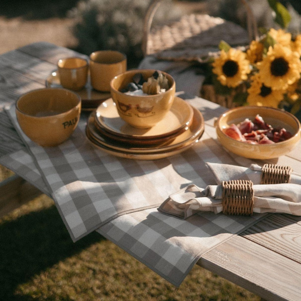 Beige Linen Tablecloth