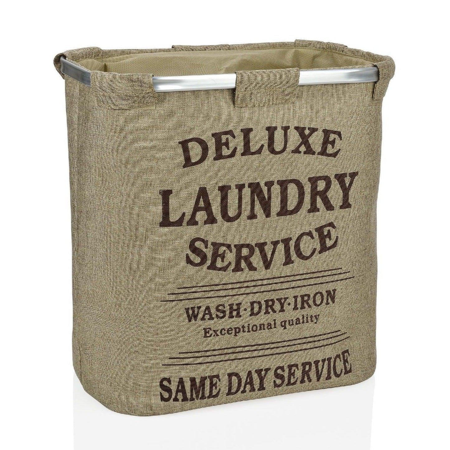 Beige Polyester Laundry Basket