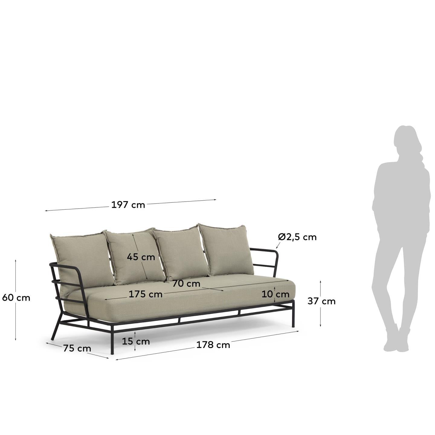 Beige Polyester Sofa
