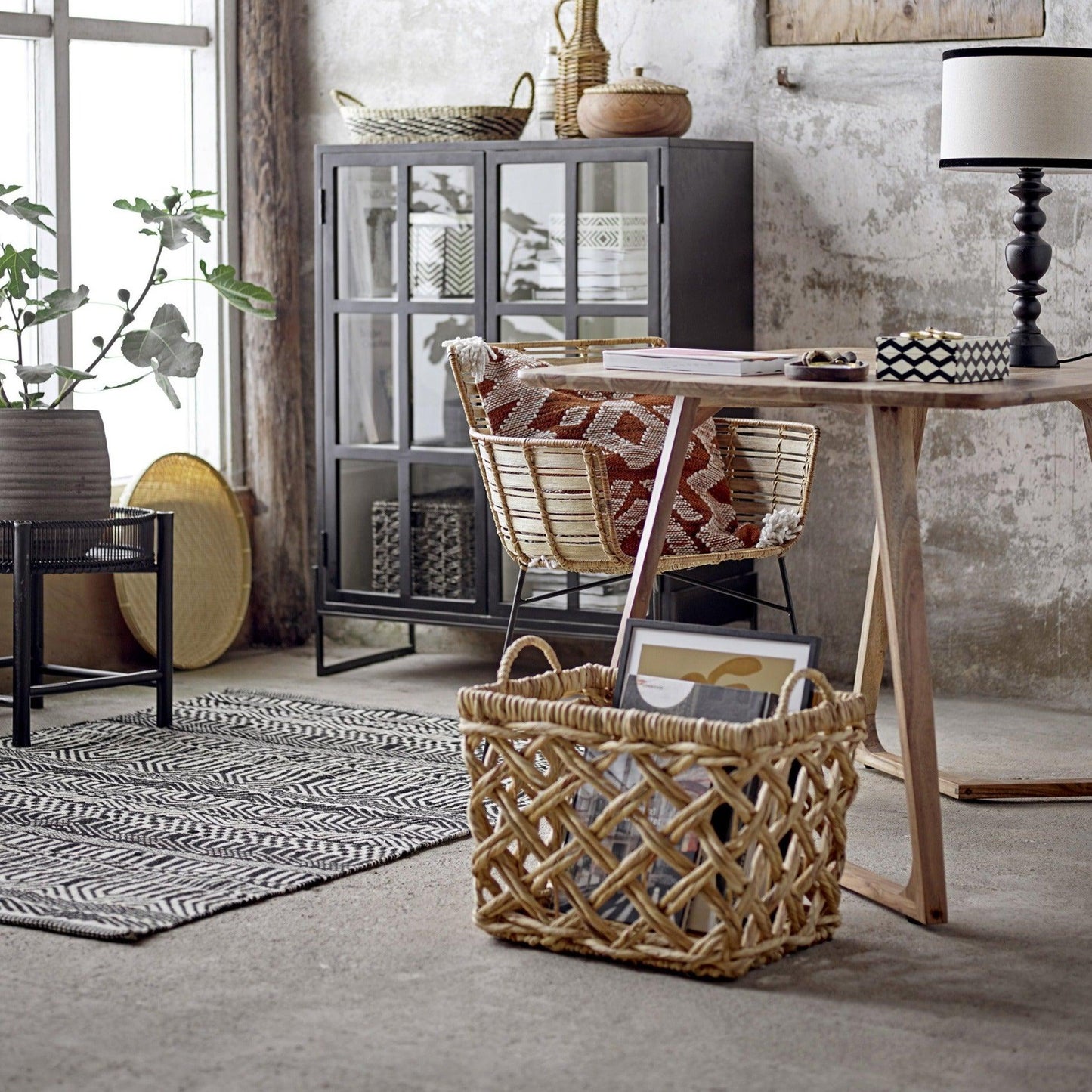 Black Bamboo Side Table