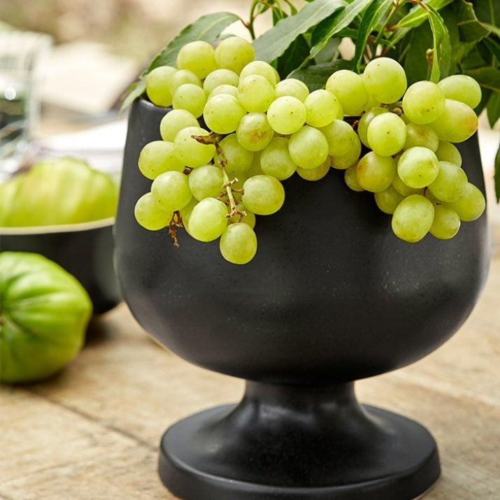 Black Ceramic Bowl W/ Foot