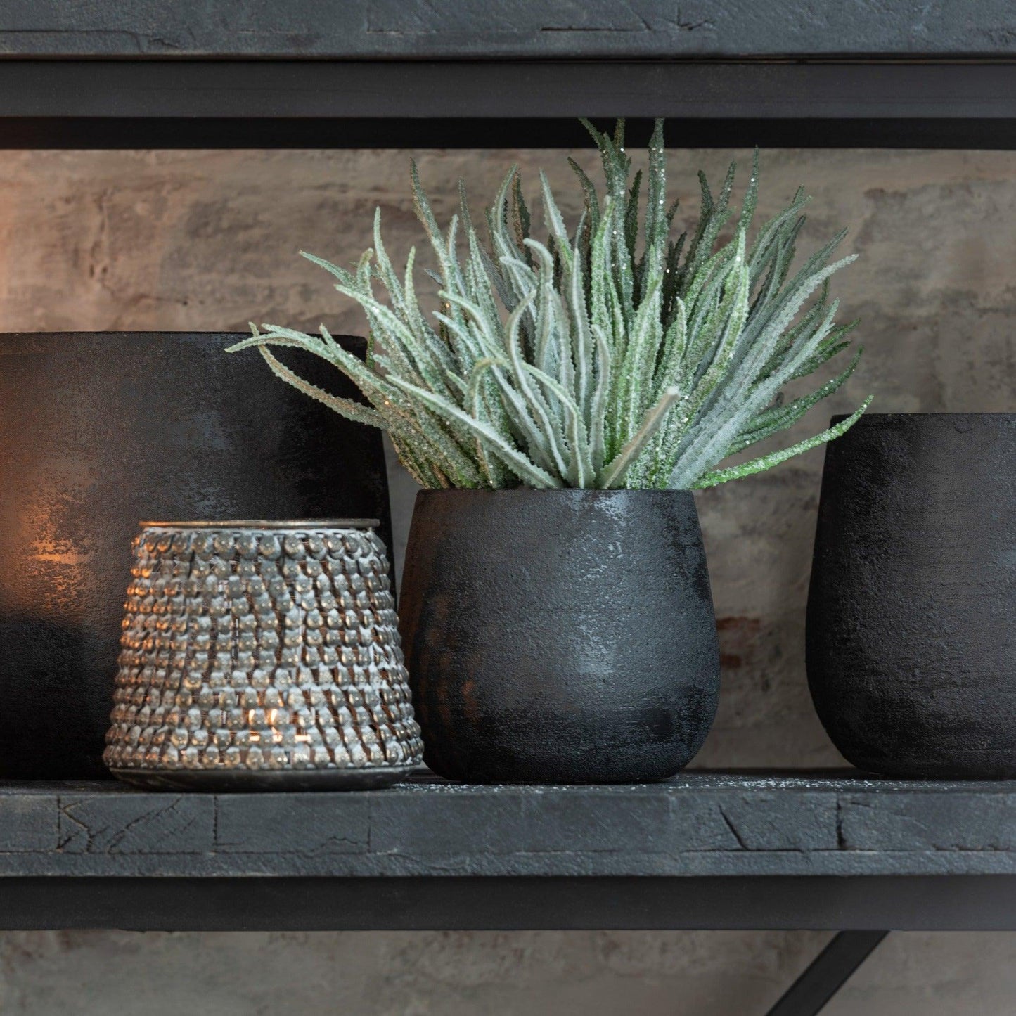 Black Ceramic Flower Pot