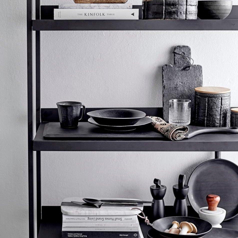 Black Ceramic Plate Set (x4)