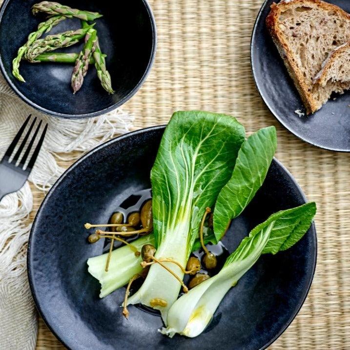 Black Ceramic Soup Plate Set (x4)