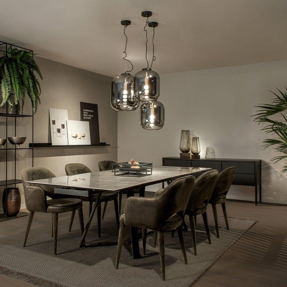 Black Glass Ceiling Lamp