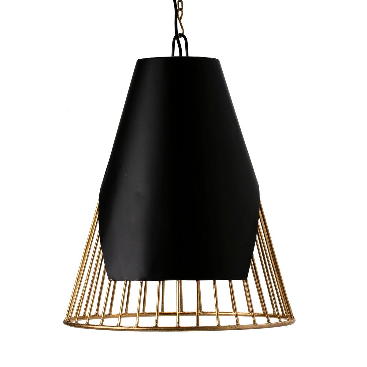 Black Iron Ceiling Lamp W/Gold